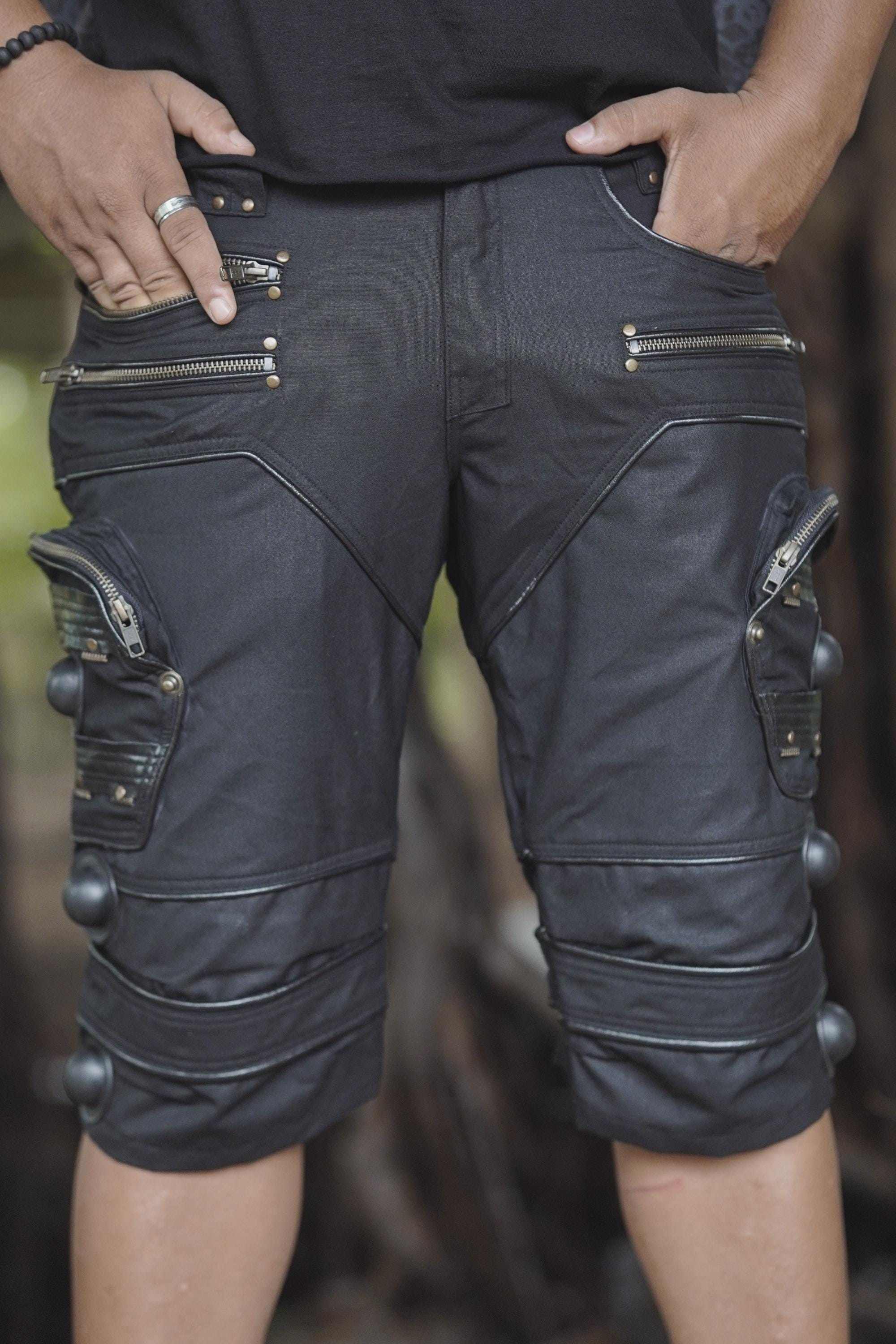 Men’s Black Heavy Cotton Twill 3/4 Cargo Pants — view 3