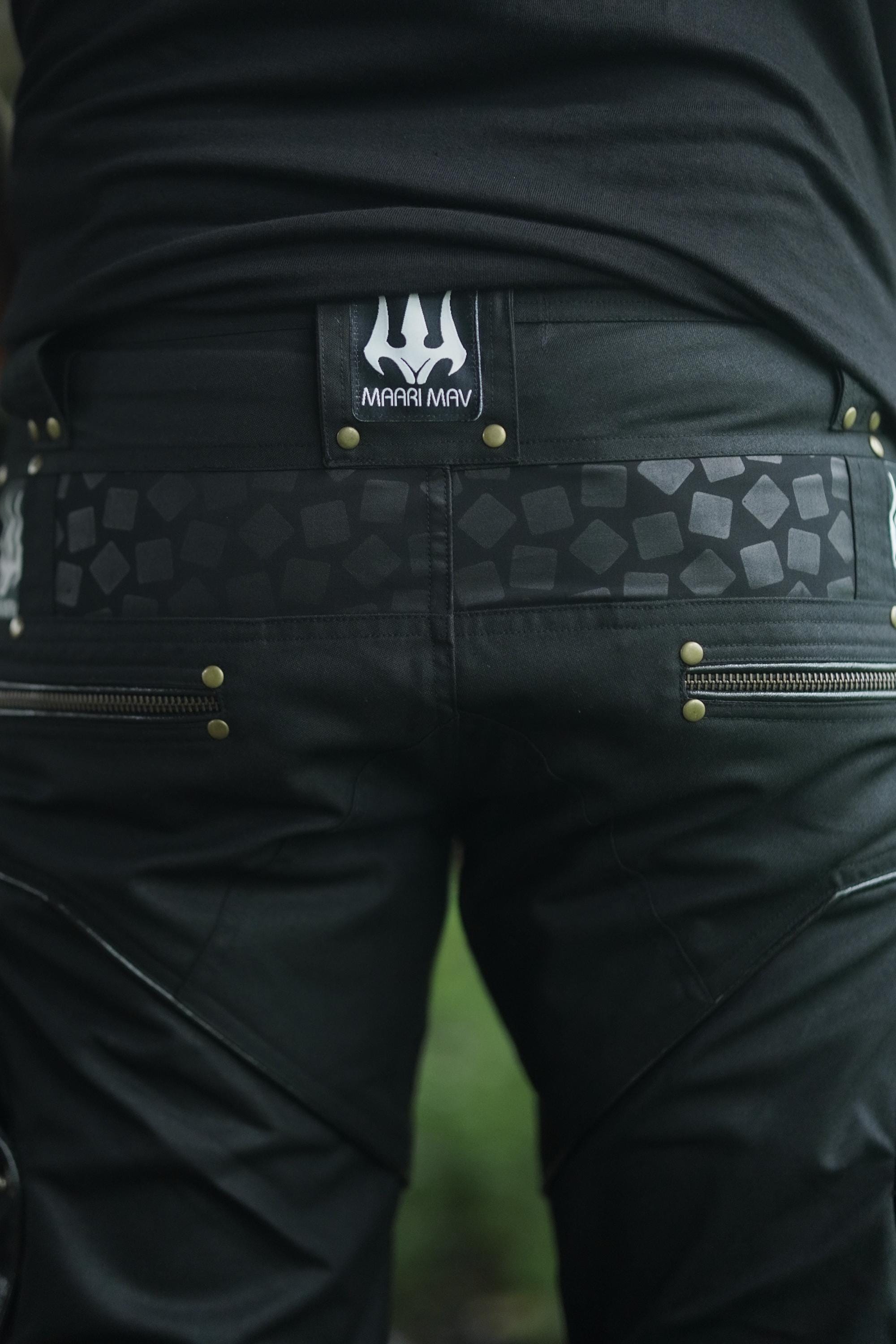 Men's Black Cotton Twill Cargo Trousers — view 5