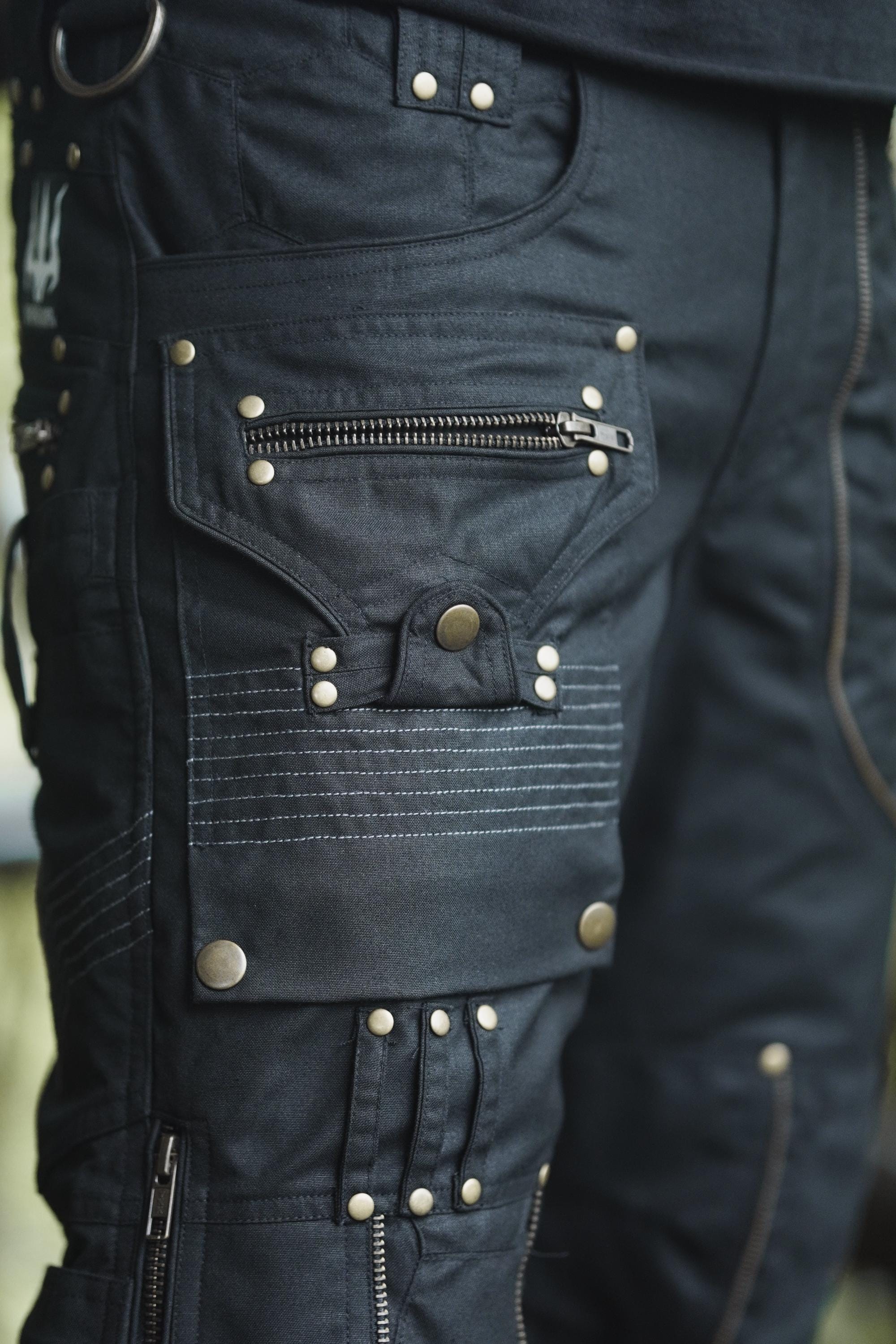 Men's Black Tech Cargo Trousers — view 8