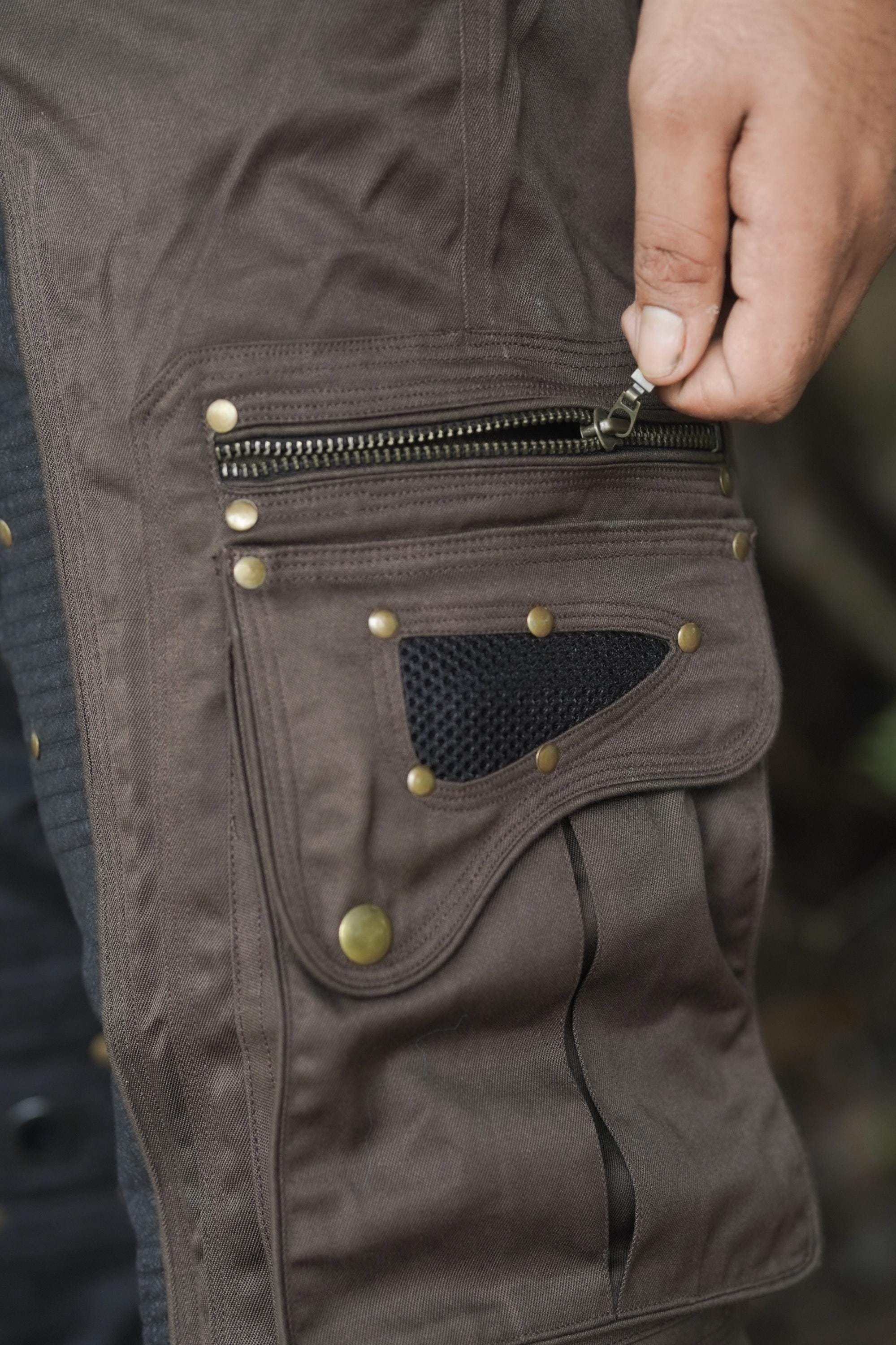 Men's Brown Organic Cotton Twill Cargo Trouser — view 5