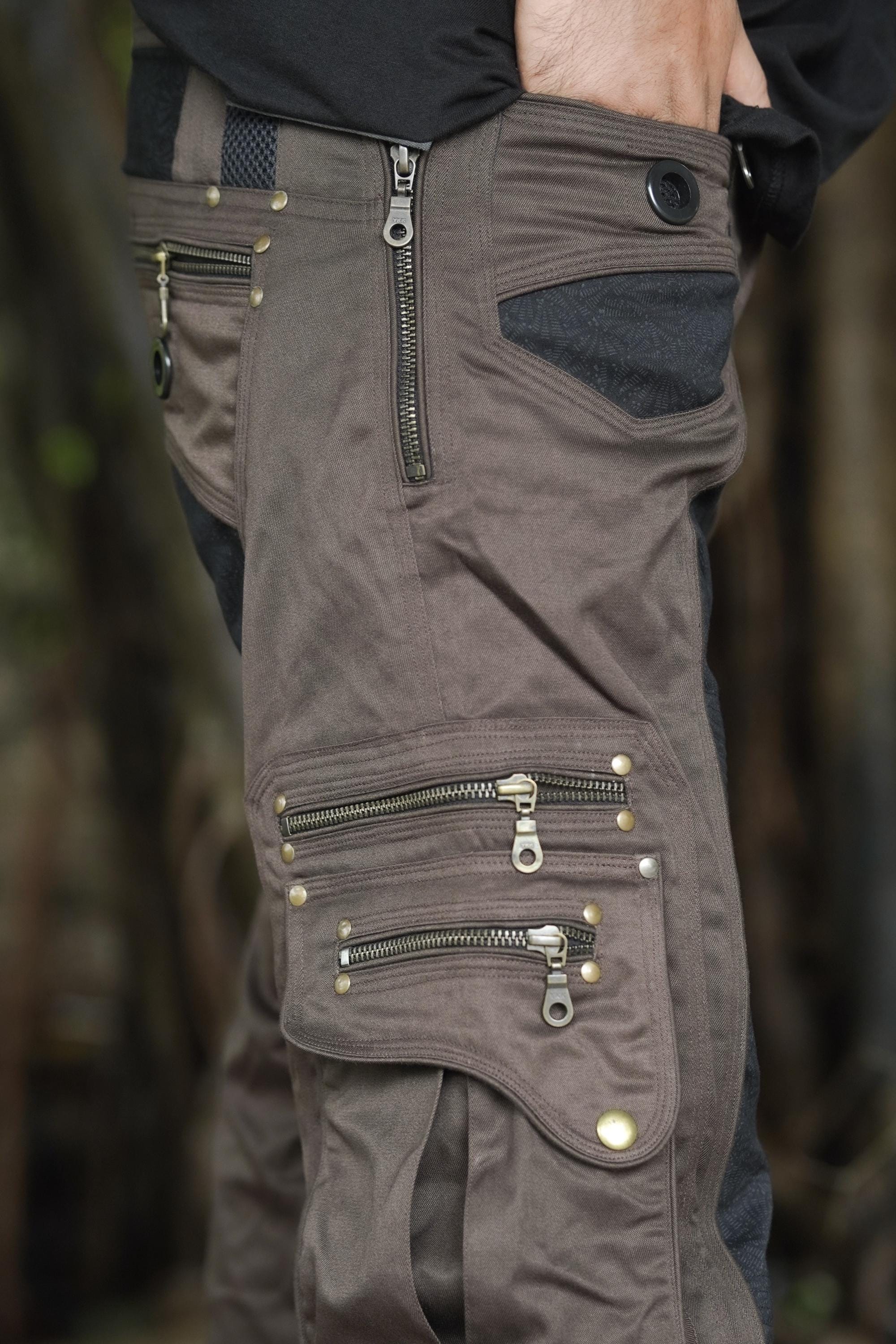 Men's Brown Organic Cotton Twill Cargo Trouser — view 7