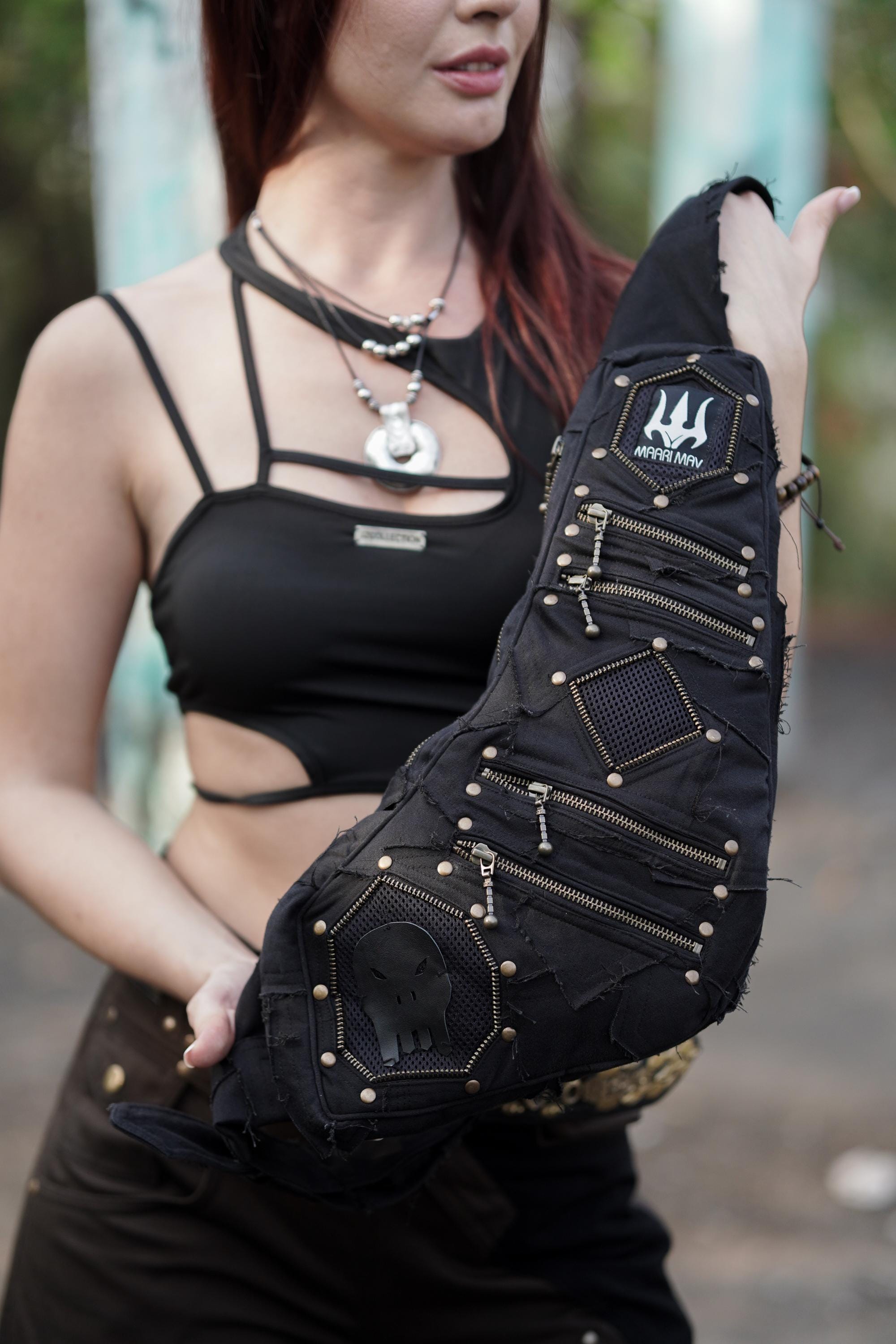Dark Edition Handmade Unisex Black Sling Bag β view 6
