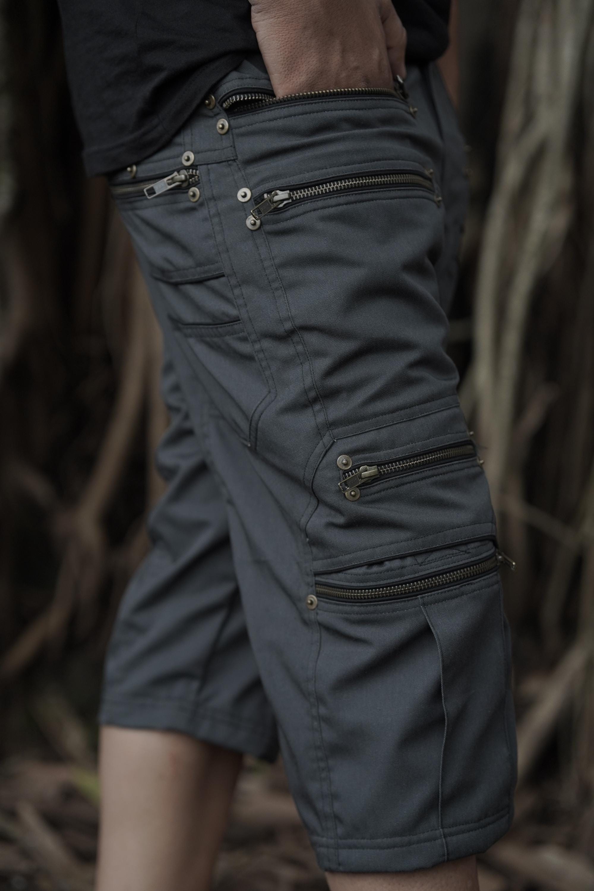 Grey Cotton Twill 3/4 Pants — view 4