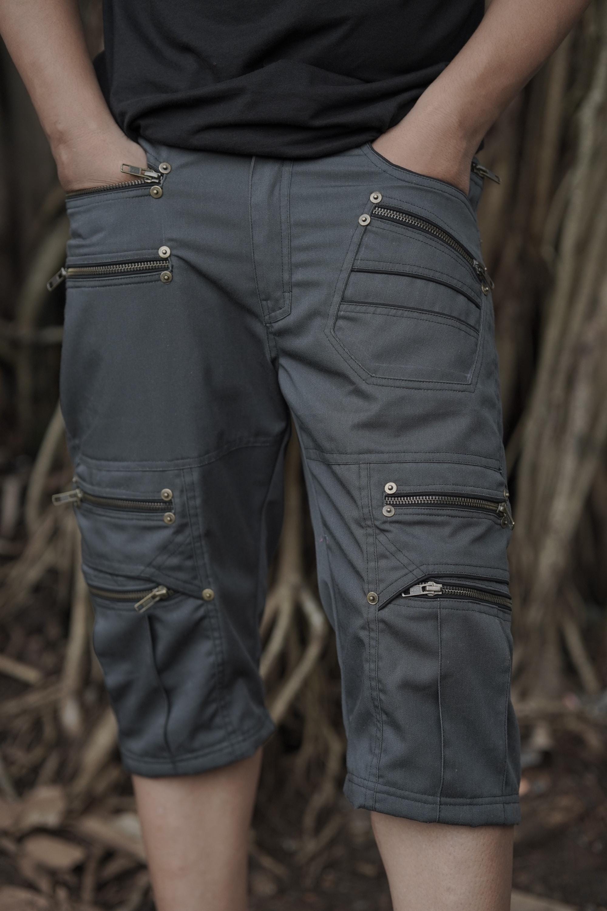 Grey Cotton Twill 3/4 Pants — view 7