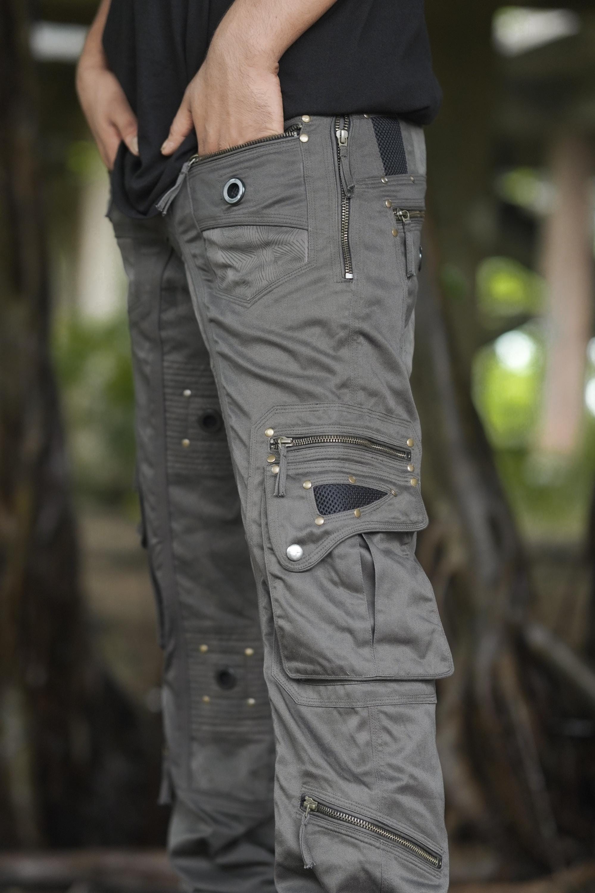 Men's Organic Cotton Grey Cargo Pants