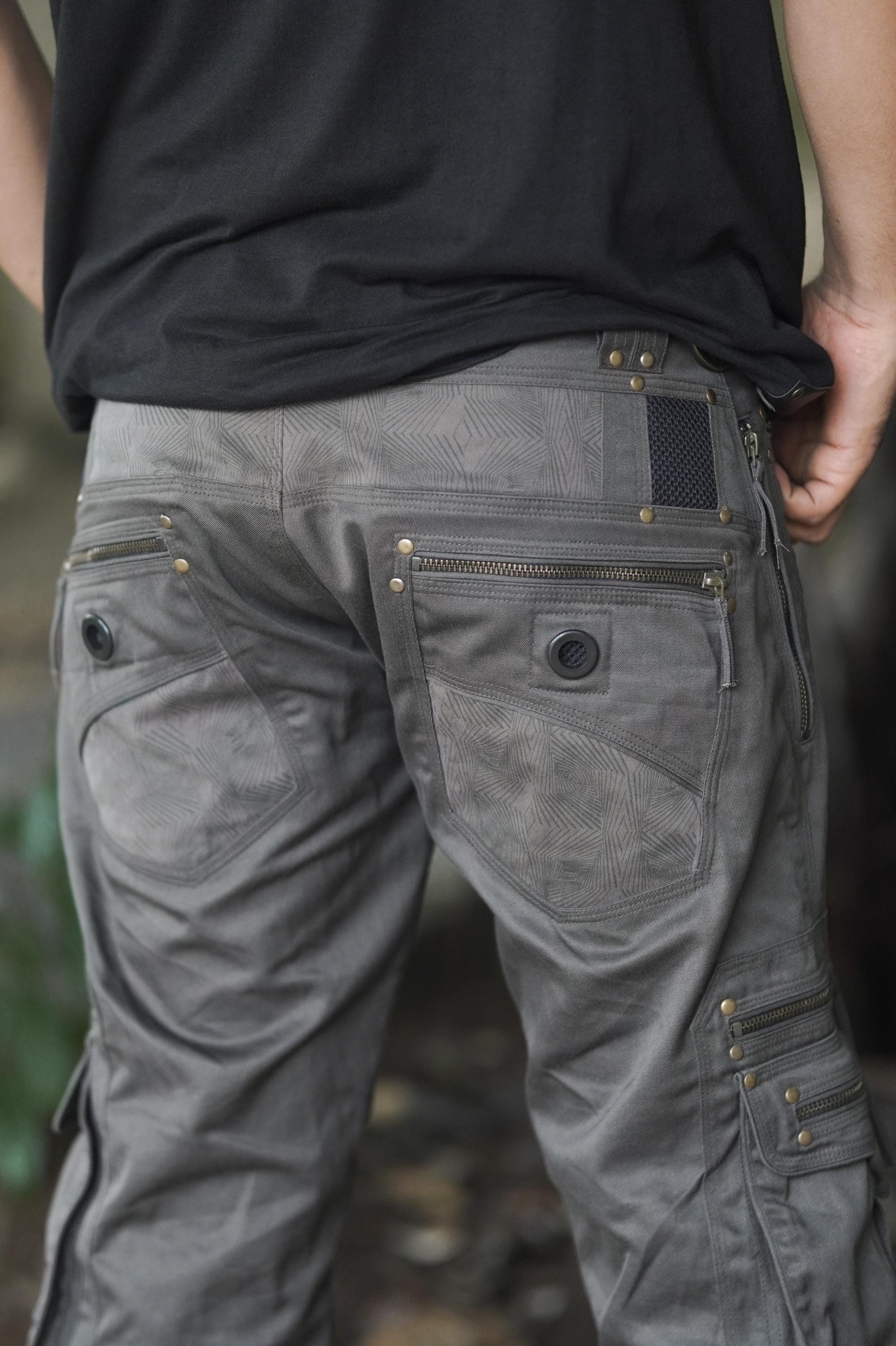 Men's Organic Cotton Grey Cargo Pants — view 6