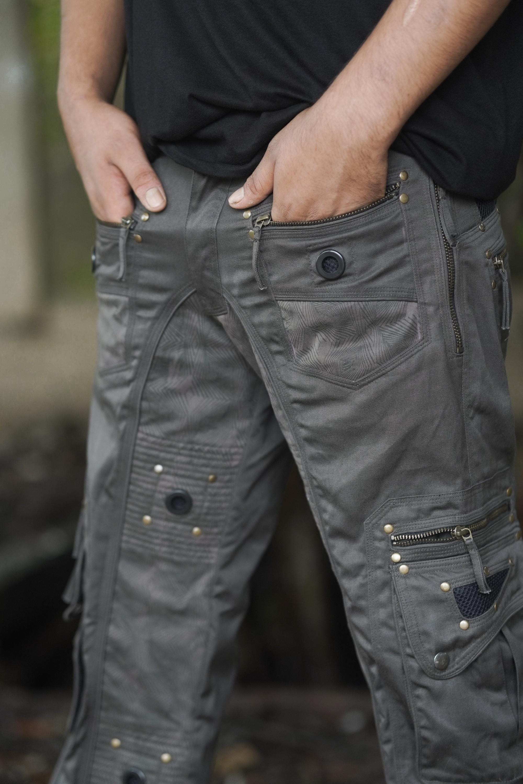 Men's Organic Cotton Grey Cargo Pants — view 7