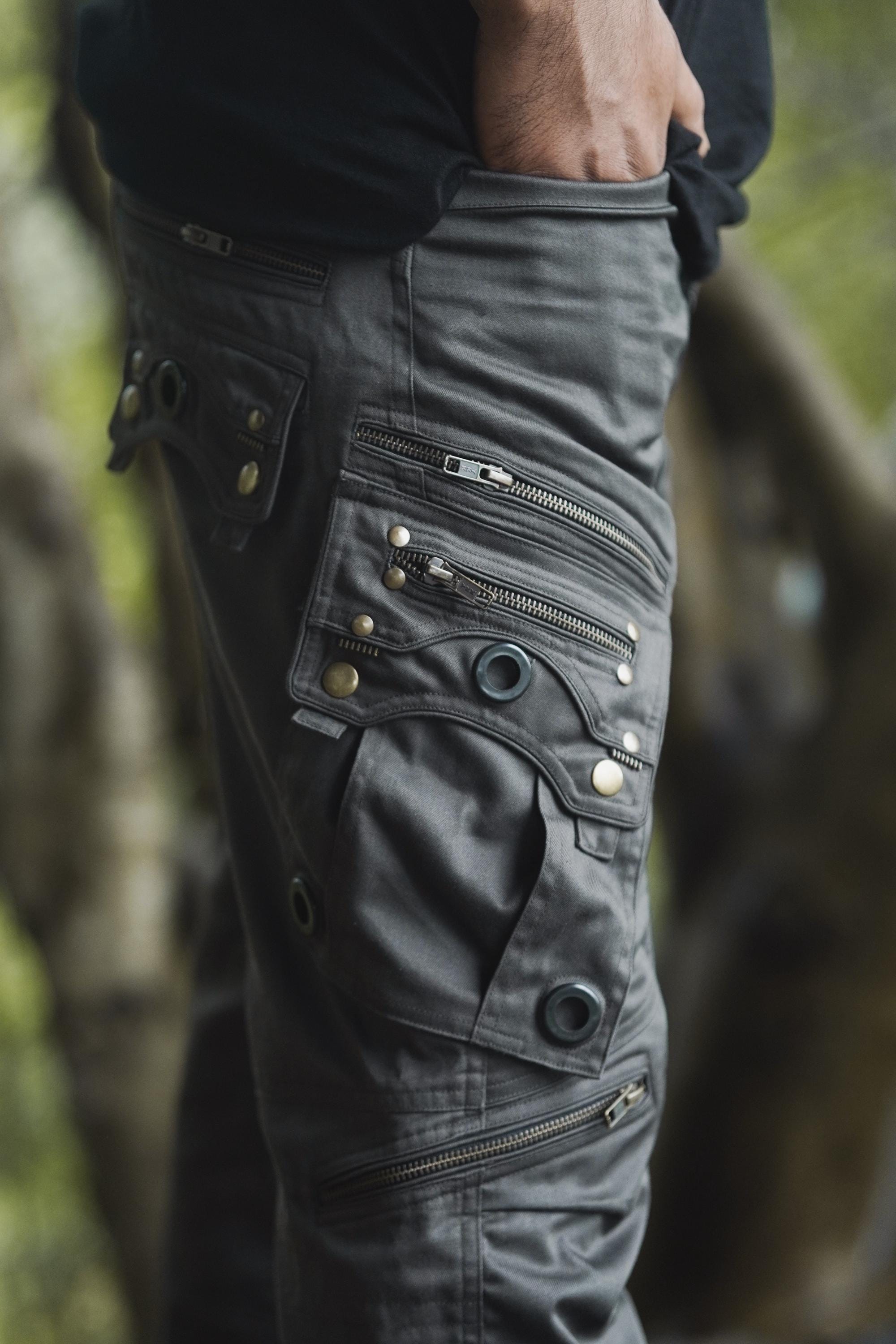 Men's Grey Twill Tactical Cargo Pants — view 5