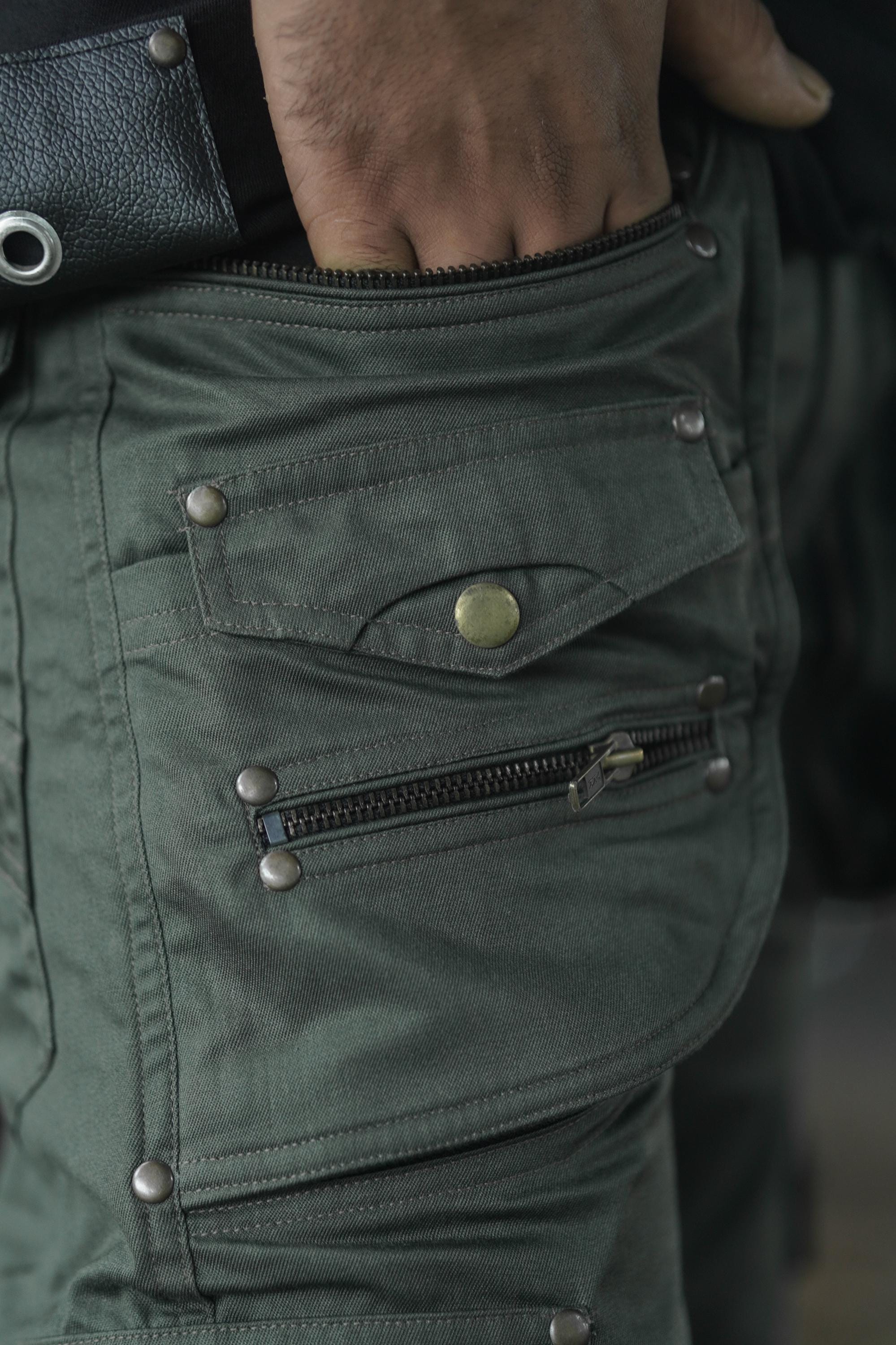 Olive Green Cotton Twill Cargo Pants, Hiking T — view 5