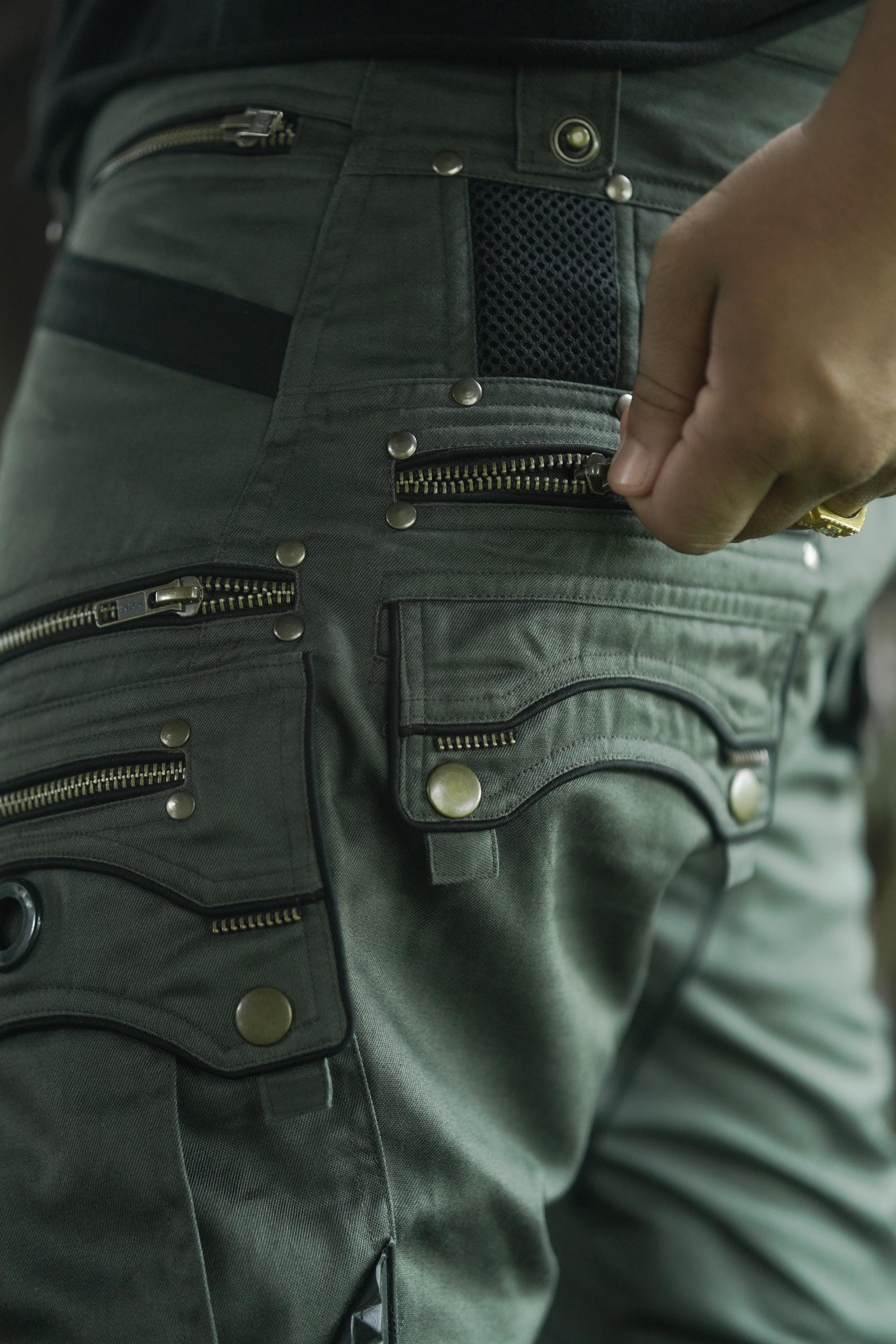 Men's Olive Cotton Twill Utility Shorts — view 6