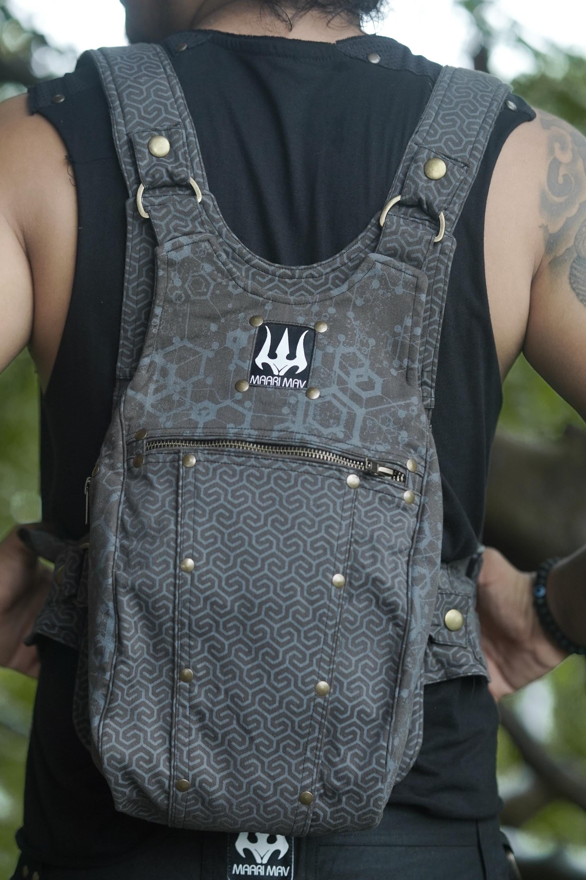 Handmade Printed Cotton Twill Ninja Bag — view 4