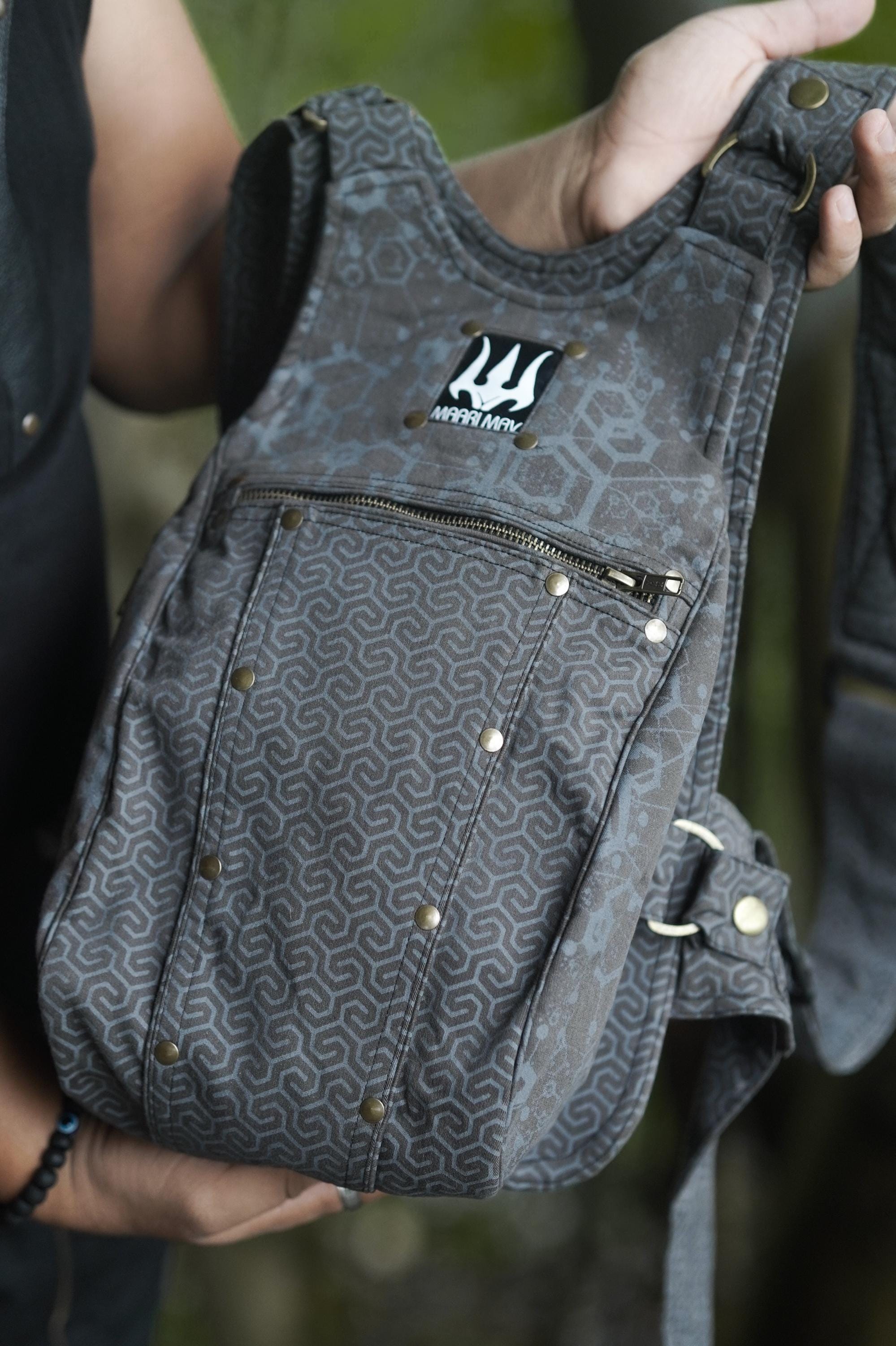 Handmade Printed Cotton Twill Ninja Bag — view 7